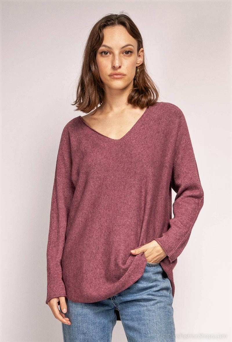 CS Loose V-Neck Sweater Brown