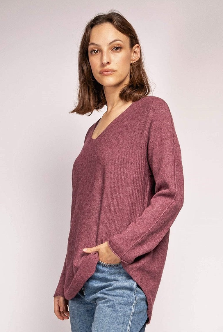 CS Loose V-Neck Sweater Mauve