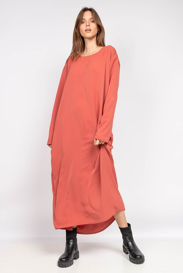 IMOD Long Dress Satin Pink