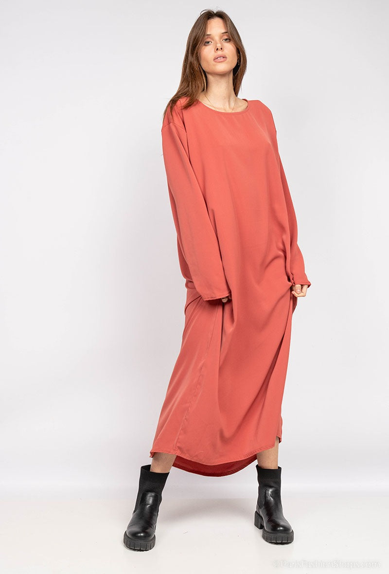IMOD Long Dress Satin Pink
