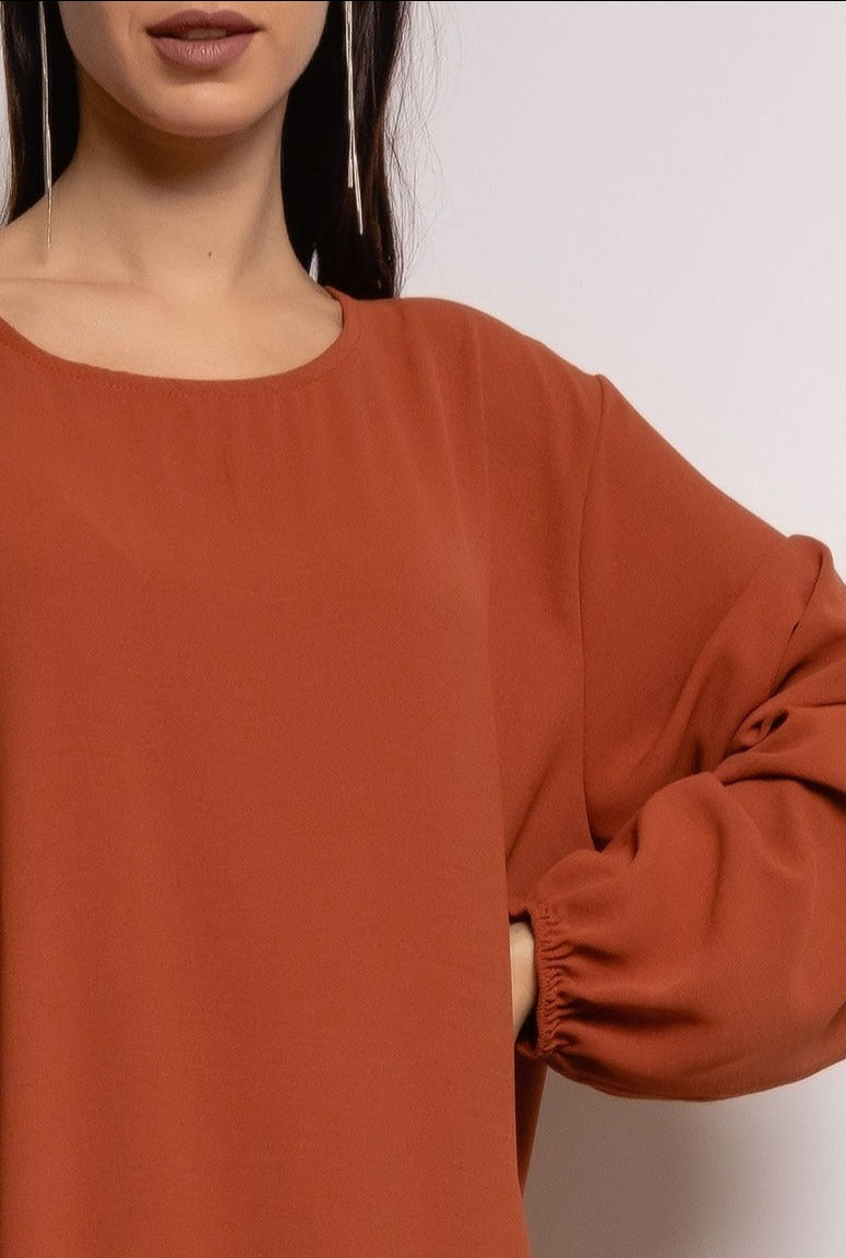 IMOD Ruffled Poppy Dress Rust