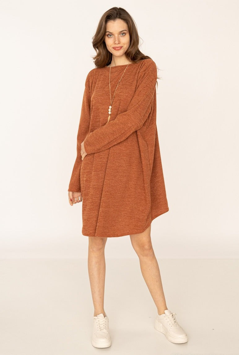 IMOD Tunic Dress with Necklace Pink