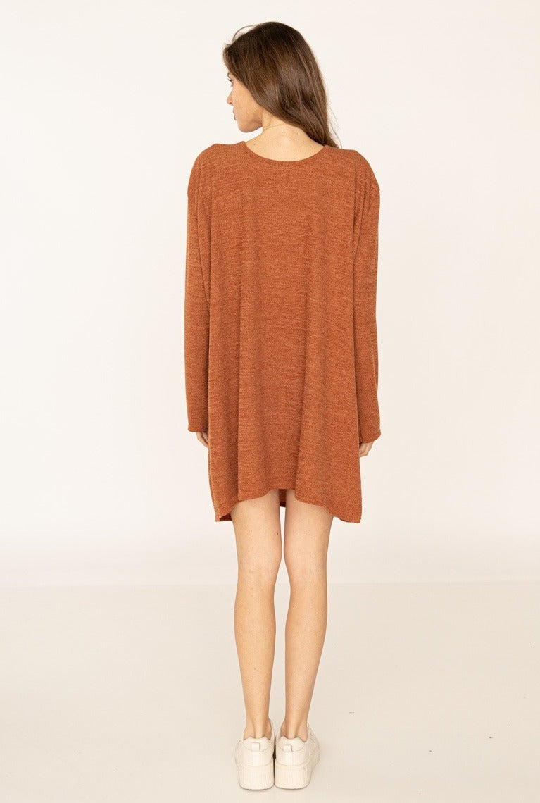 IMOD Tunic Dress with Necklace Rust