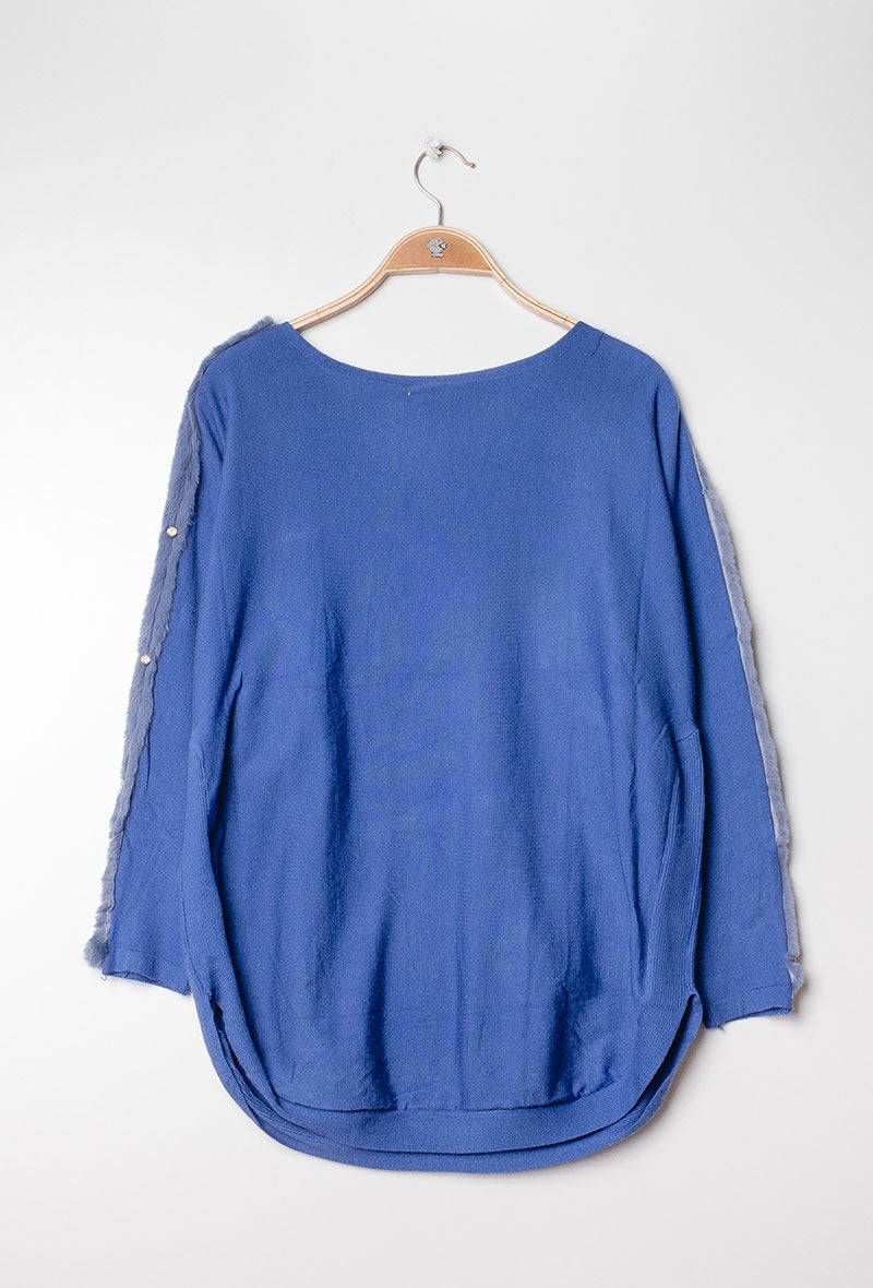 NF Sweater Faux Fur Denim 2