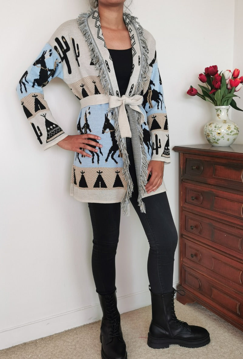 ZF Boho Cardigan Beige