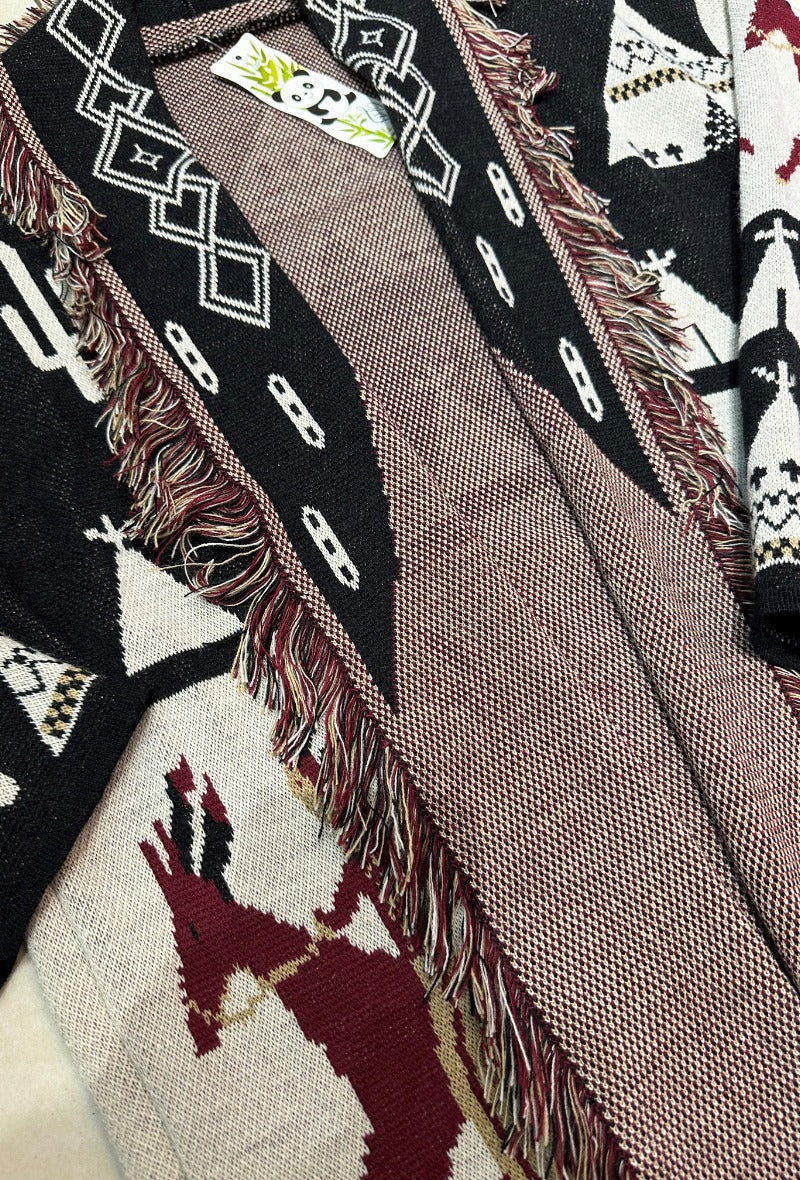 ZF Boho Cardigan Burgundy