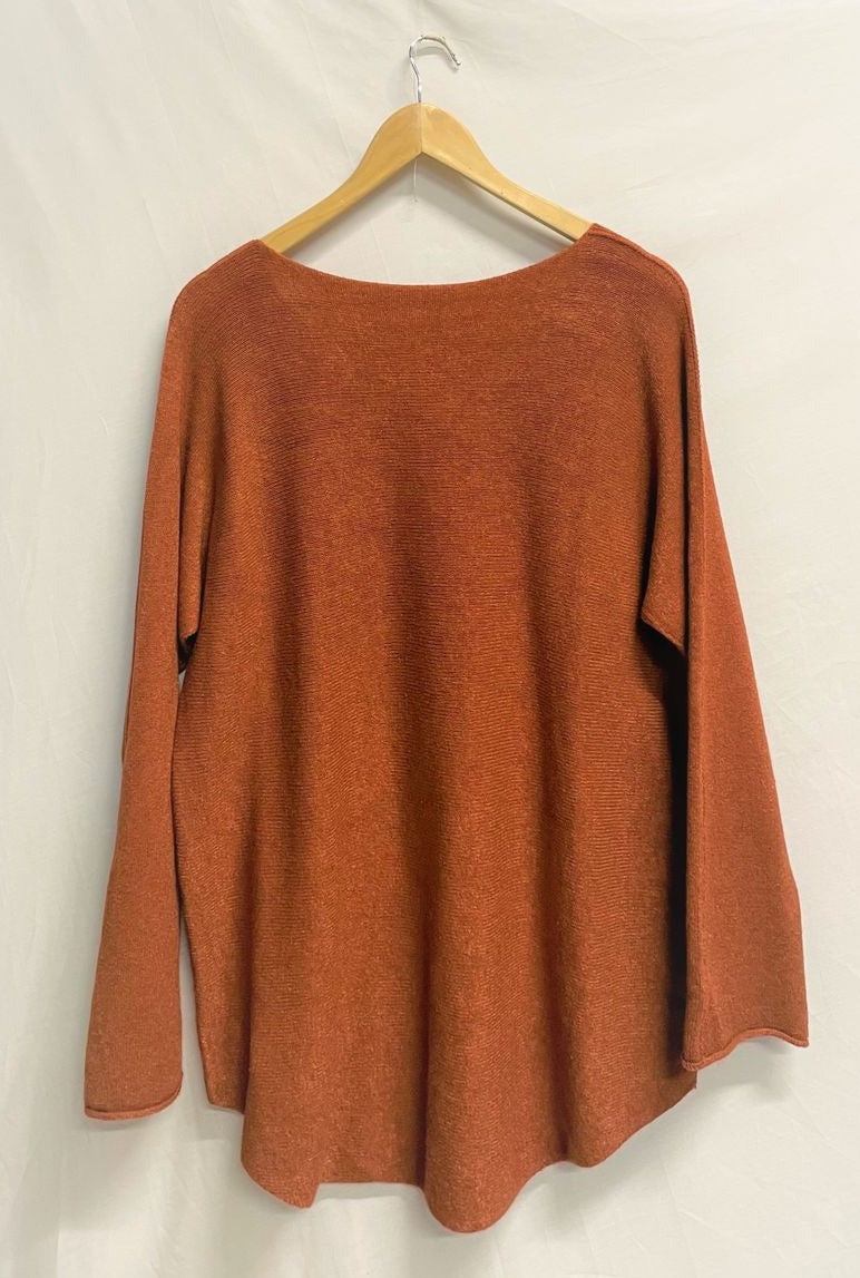 CS Loose V-Neck Sweater Rust