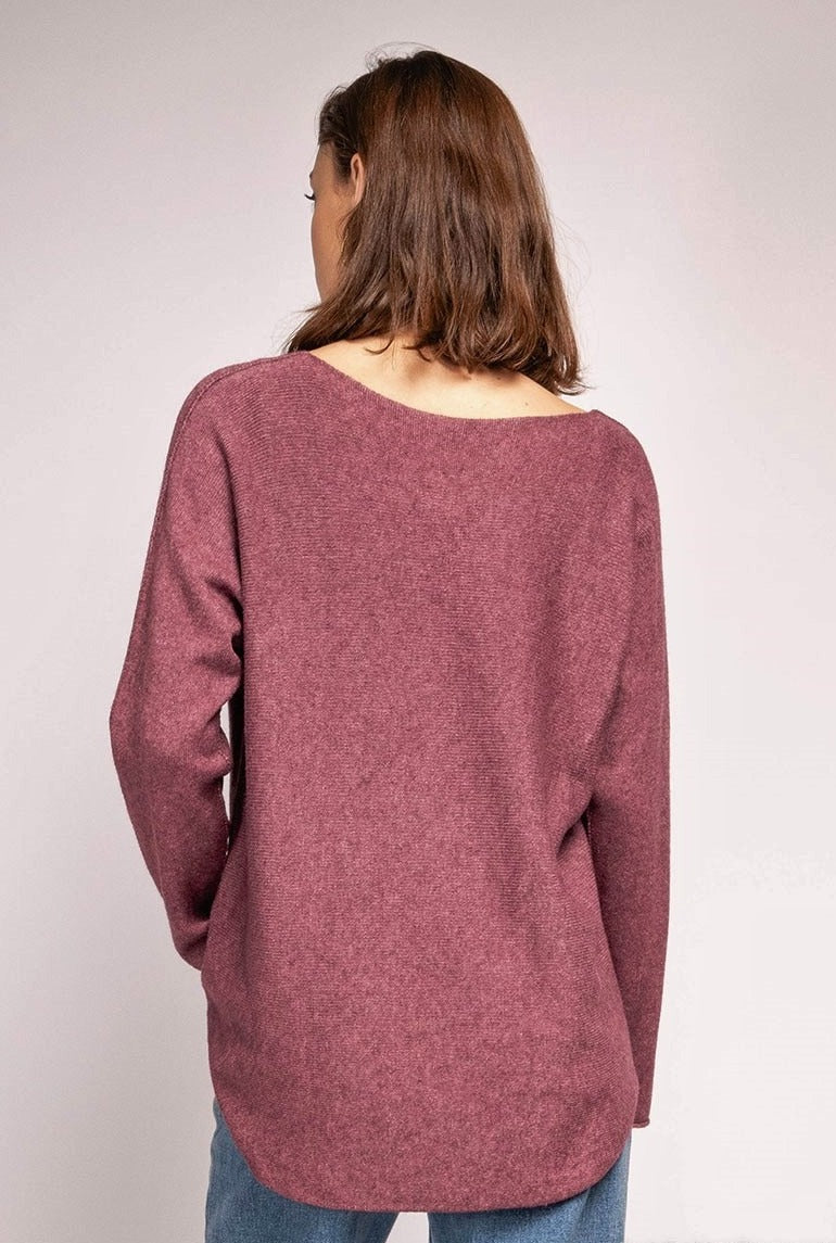 CS Loose V-Neck Sweater Mauve