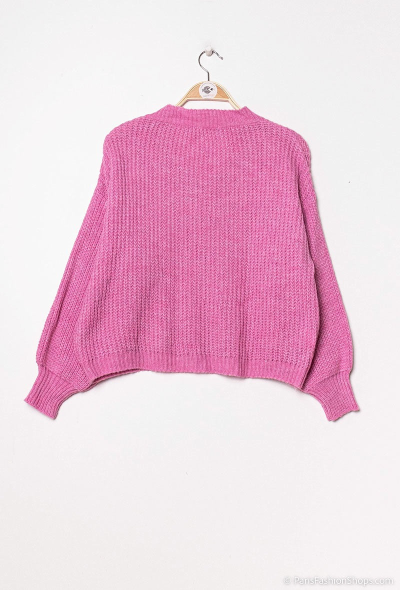 QQ V-Neck Sweater Pink
