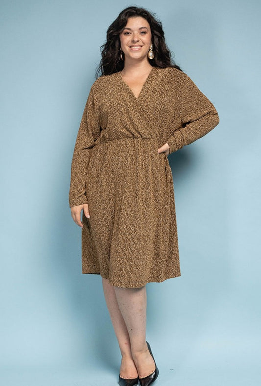 2W Golden Wrap Dress