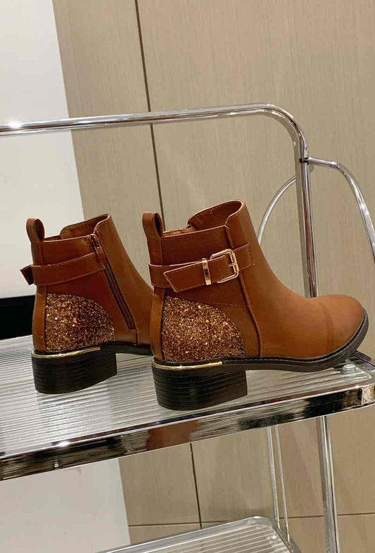 VR Glitter Boots Camel