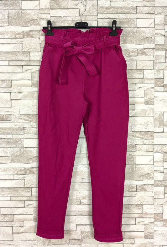 NS Paperbag Pants Burgundy