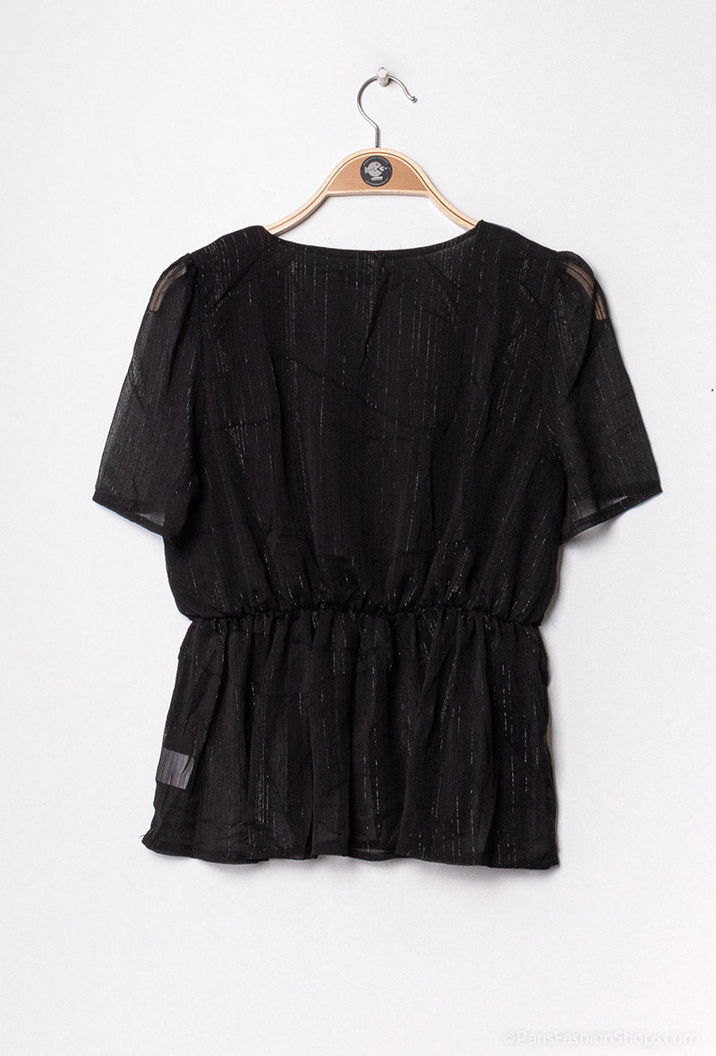 LR Printed Blouse Black
