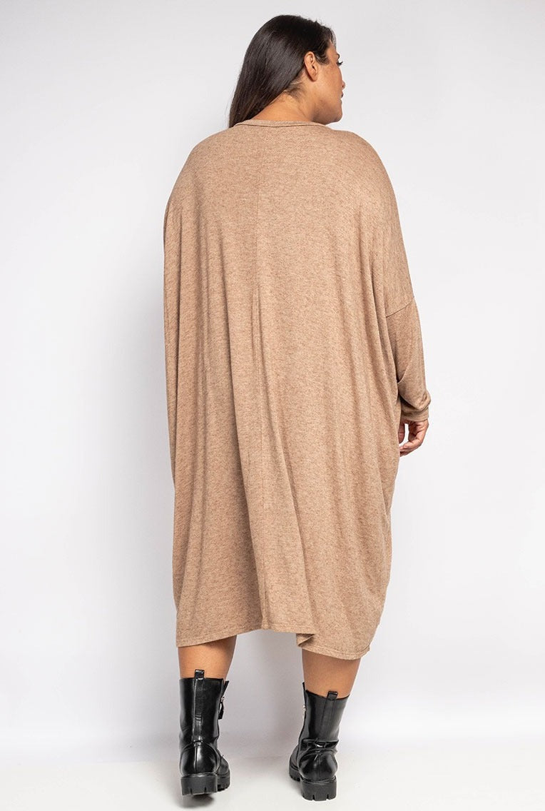LP V-Neck Sweaterdress Camel