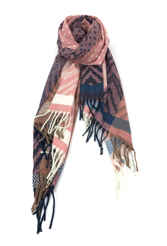 LD Scarf Mulitprint Rose