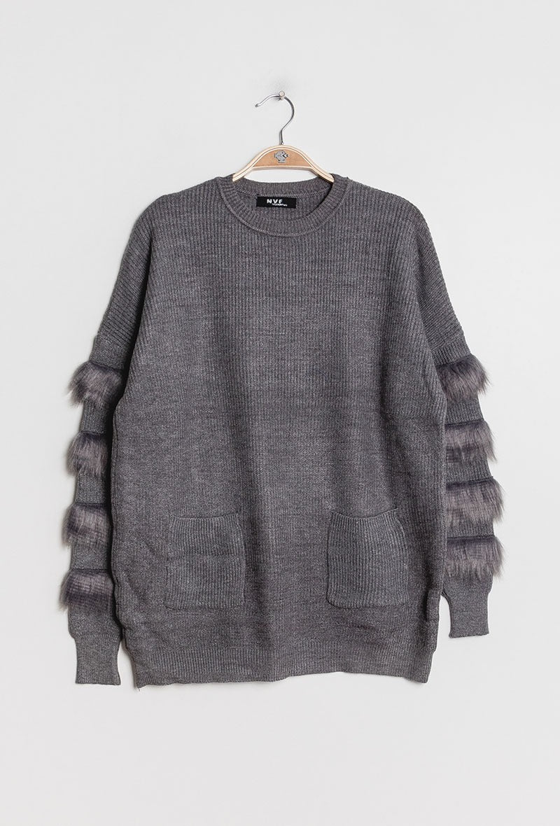 NF Sweater Pluche Grey