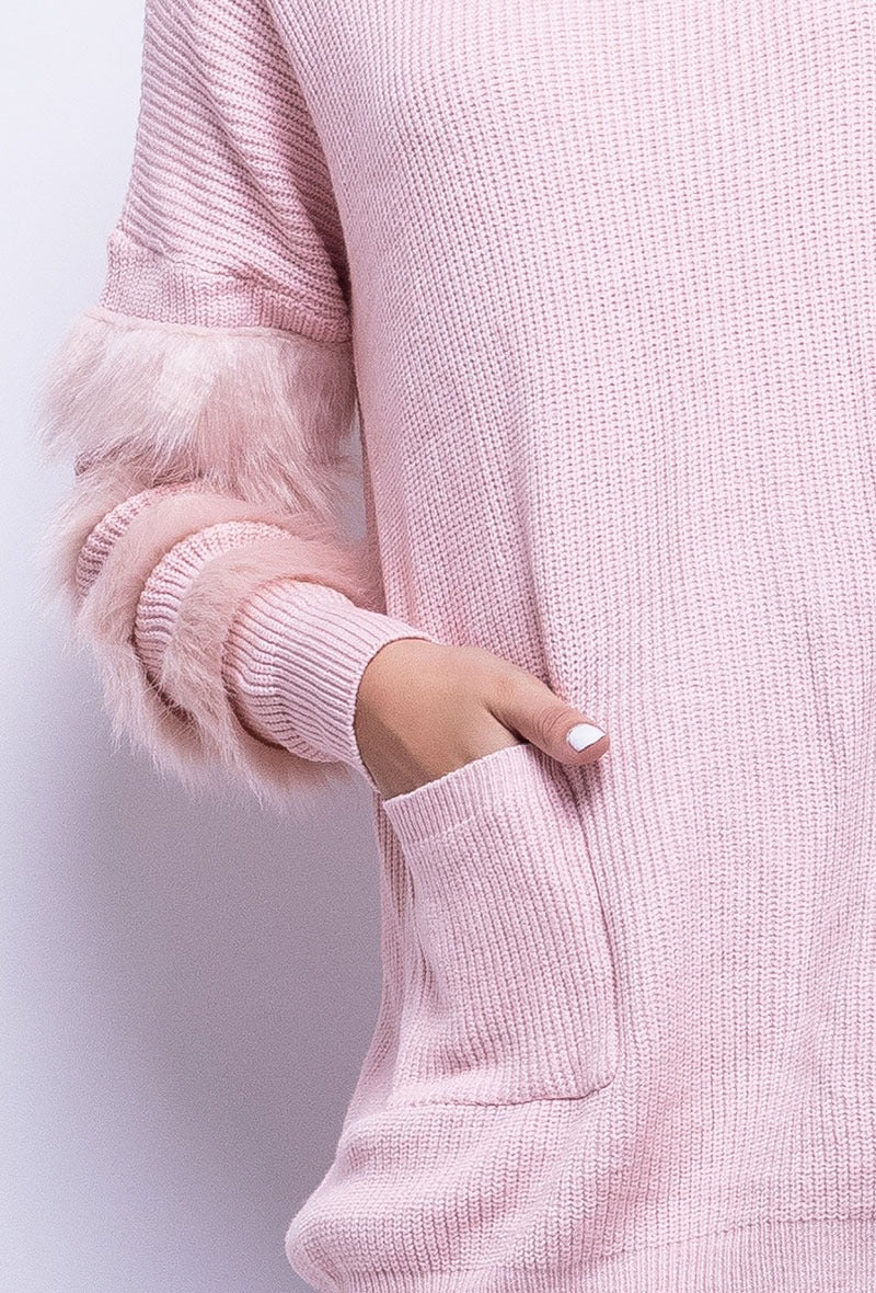 NF Sweater Pluche Pink 2