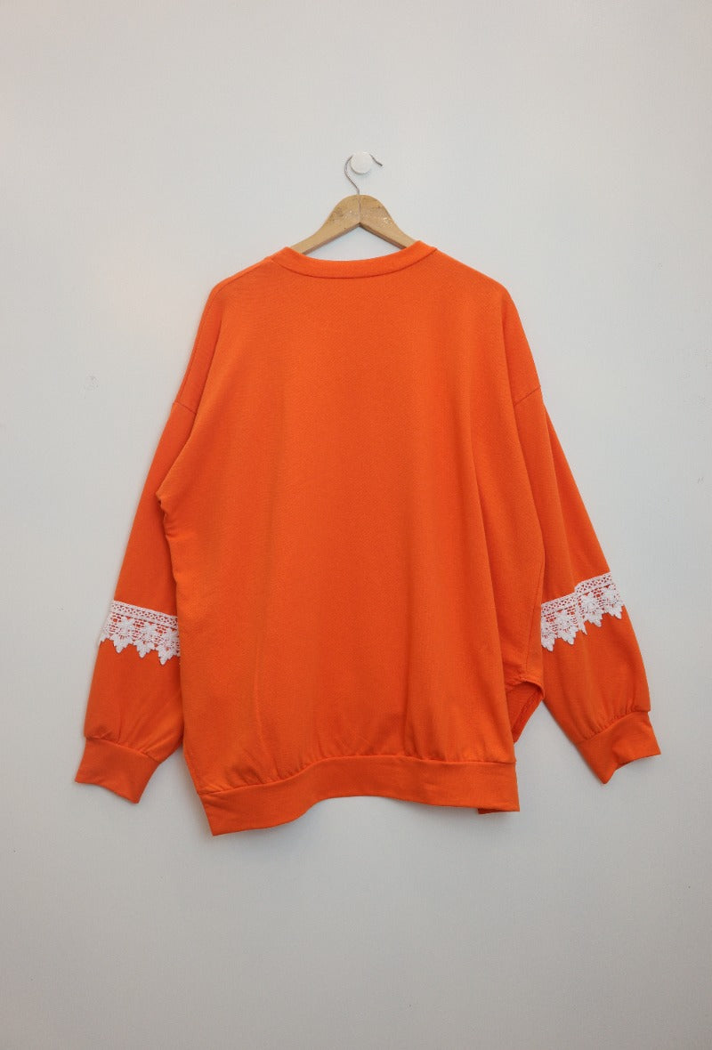 SM Lace Sweatshirt Orange